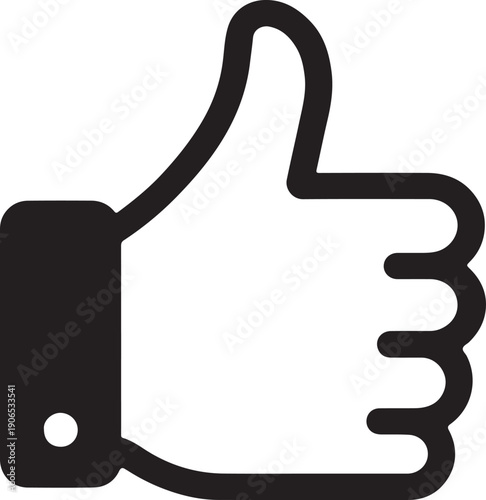 Thumbs Up Approval and Positive Feedback Hand Gesture Like Icon