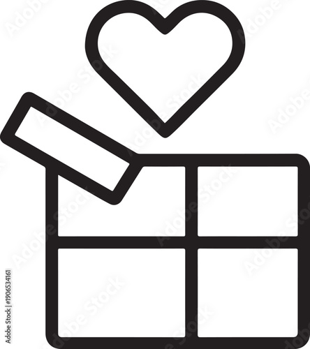 Charity Gift Box and Heart Donation for Nonprofit Community Volunteer Icon