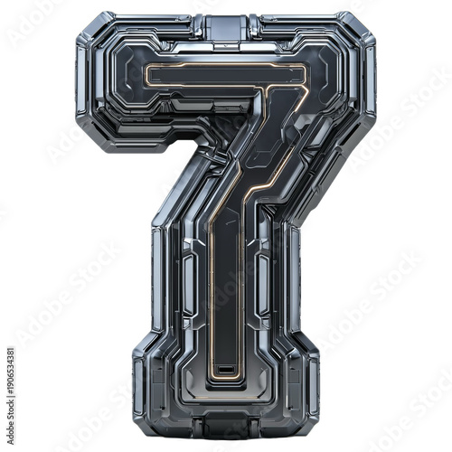 number  7 of digital hardware concept 