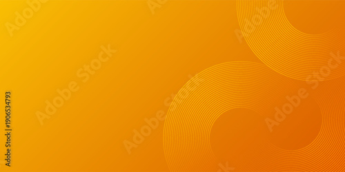 Abstract blue glowing geometric lines on dark yellow background. Modern shiny blue circle lines pattern. Futuristic technology concept. Suit for cover, poster, banner, header, website. eps10