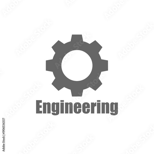 Industrial Mechanical Gear Cog for Engineering and Manufacturing on White Background. Vector Logo Design