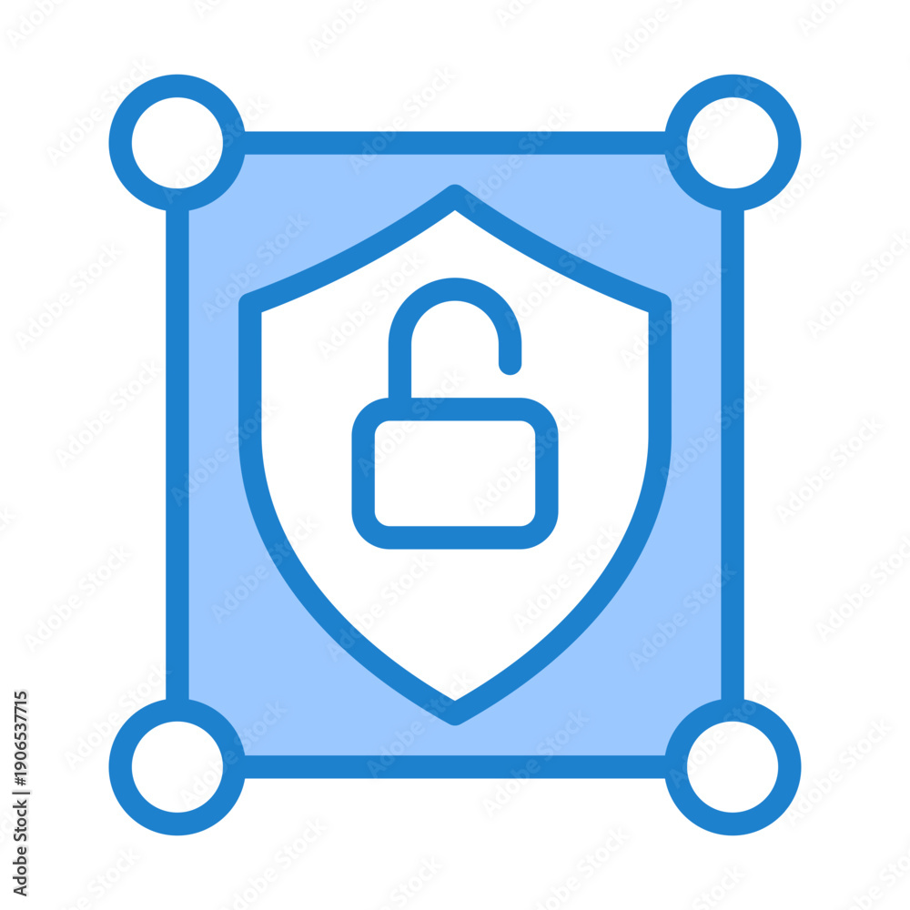 Obraz premium Safety Perimeter Icon - Blue Style