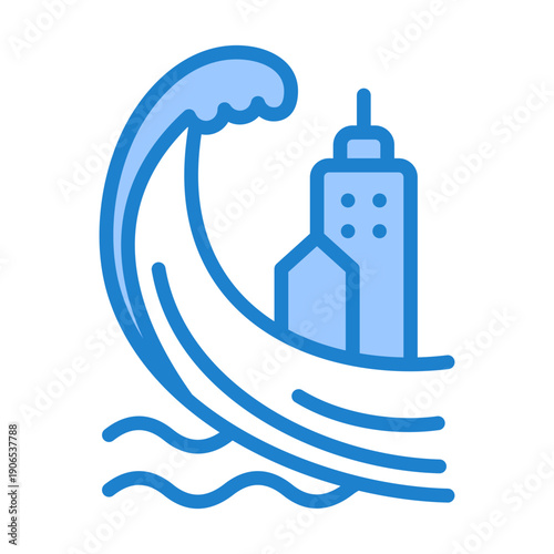 Tsunami Icon - Blue Style