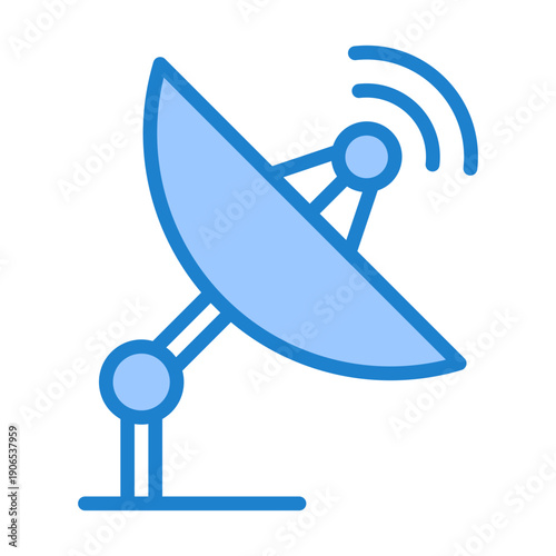 Satellite Communication Icon - Blue Style
