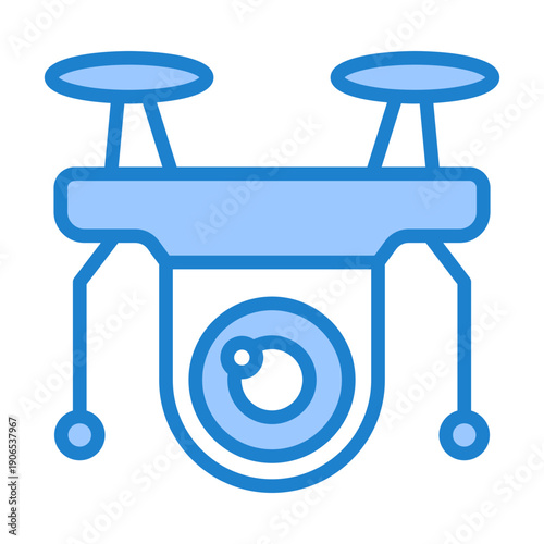 Drone Surveillance Icon - Blue Style