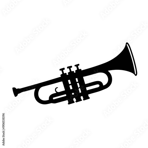 icon illustration trumpet isolated on black vector