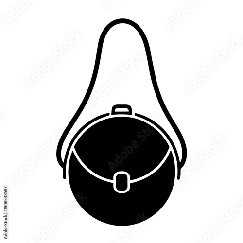 icon illustration round women's bag vector