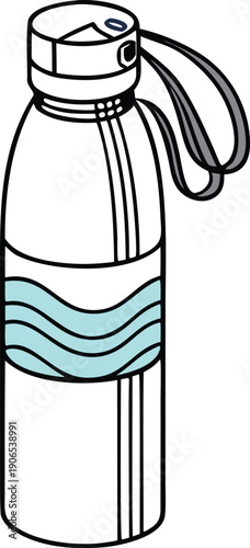 Stay hydrated in style with this modern reusable water bottle featuring a sleek blue wave design, perfect for daily use, outdoor activities, or office settings