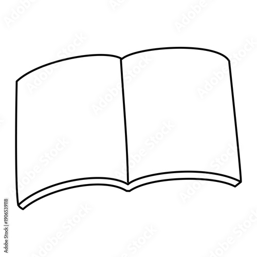 開いたノートのアイコン（正面・線画）