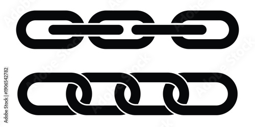 Chain link symbol. Chain vector icon set. Silhouette of chain icon for app, website and logo design. Vector illustration.