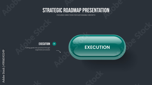 Project Campaign One Step Diagram Slideshow Design. Digital Portfolio 1 Option Infographic Presentation Template. Corporate Plan Slide Layout Vector Illustration.