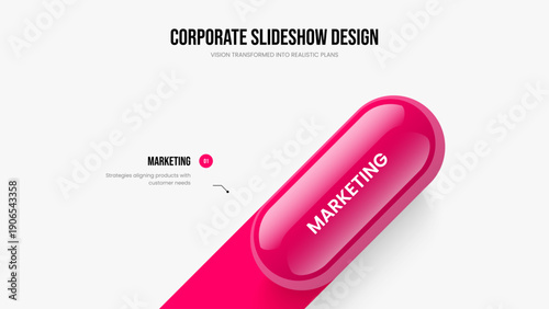 Professional Portfolio 1 Element Infographic Presentation Design. Financial Review One Step Diagram Frame Template. Digital Introduction Slide Layout Vector Illustration.