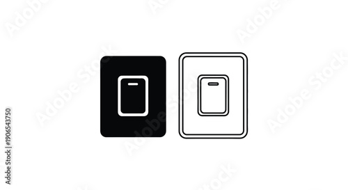 Two light switch icons one black and one white side by side