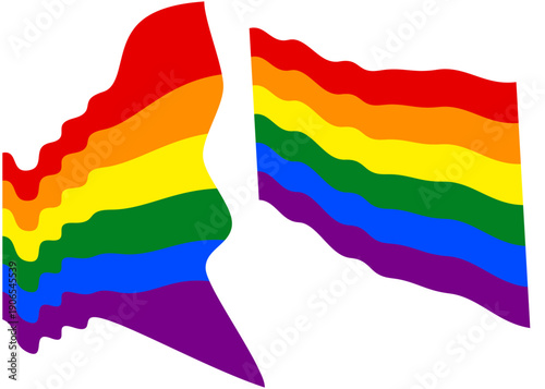 Pride 2026 Rainbow Flag LGBTQIA+ Banner. Equality, Inclusivity. waving LGBT Flags. Pride Month. 