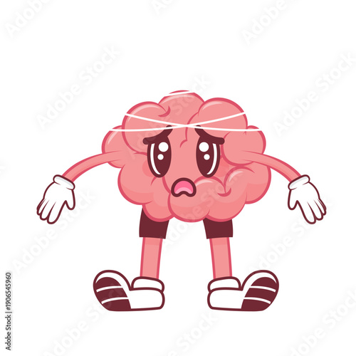 Funny Brain Mascot with Expressions