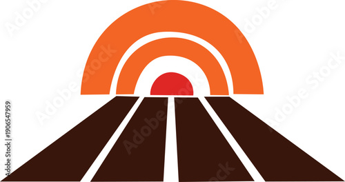 Modern Geometric Colorful Shape Vector logo with Center Abstract art, creative Symmetric Design.