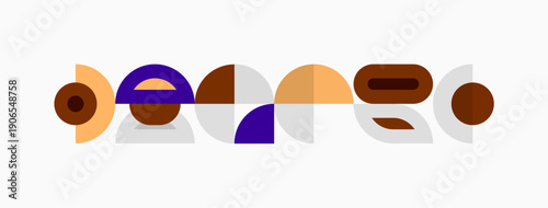 Abstract geometric shapes, circles, rectangles, muted colors. Minimalist design, modern aesthetic, simple composition.