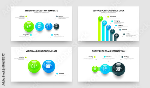 Digital Briefing 4 5 2 3 Option Graph Frame Template Set. Service Solution Four Five Two Three Step Infographic Presentation Layout Vector Illustration Collection.