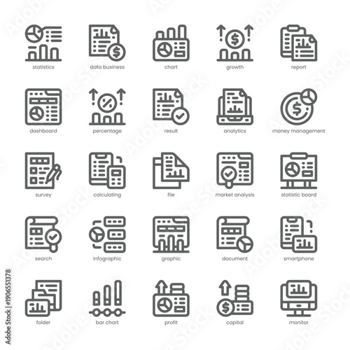 Business Statistics Icon pack for your website, mobile, presentation, and logo design. Business Statistics Icon outline design. Vector graphics illustration and editable stroke.