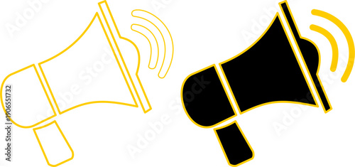 Bold Red Megaphone Icons: Vector Set for Emergency Alerts and Important Public Announcements