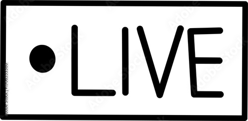 Live Streaming Label Icon with Recording Dot for Social Media Broadcast and Video Content. Live Stream Sign with Record Indicator. Live Broadcast Sticker with Recording Indicator.