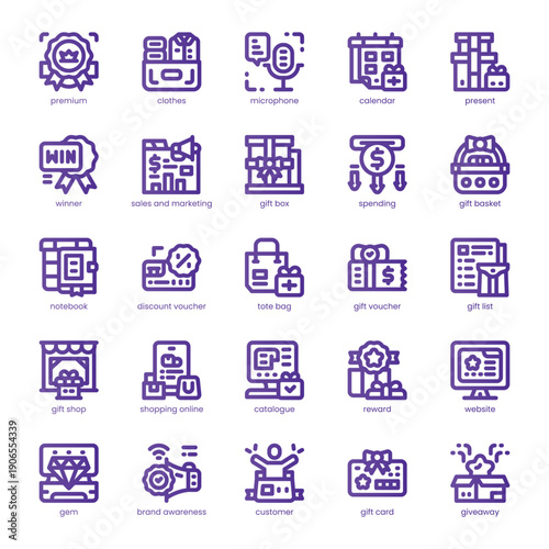 Giveaway Icon pack for your website, mobile, presentation, and logo design. Giveaway Icon line basic color design. Vector graphics illustration and editable stroke.