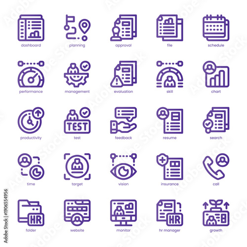 Fotografie HR Management Icon pack for your website, mobile, presentation, and logo design