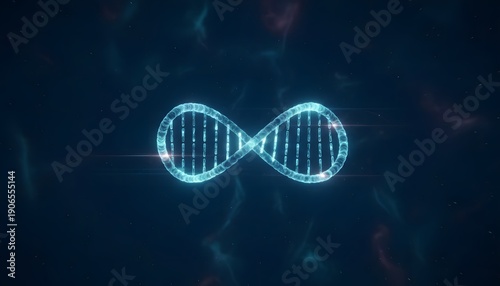 Принти на полотні A glowing stylized representation of a dna double helix structure against a dark