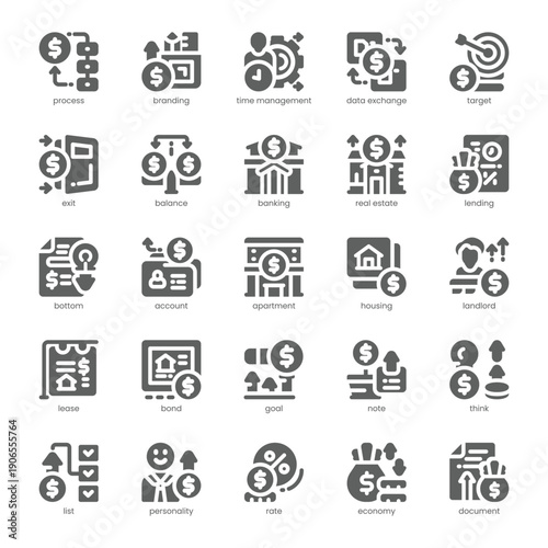 Investment Icon pack for your website, mobile, presentation, and logo design. Investment Icon solid design. Vector graphics illustration and editable stroke.