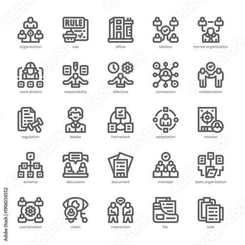 Organisation Icon pack for your website, mobile, presentation, and logo design. Organisation Icon outline design. Vector graphics illustration and editable stroke.