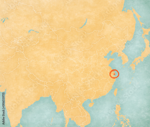 Canvas Print Map of China - Shanghai