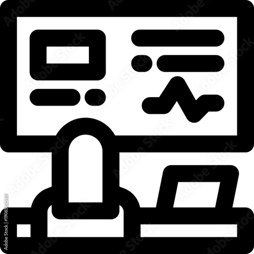 monitoring line icon. Clean and minimalist vector icon for websites, mobile apps, presentations, and logos. Fully scalable and customizable for any project.