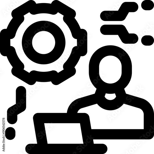 system administration line icon. Clean and minimalist vector icon for websites, mobile apps, presentations, and logos. Fully scalable and customizable for any project.