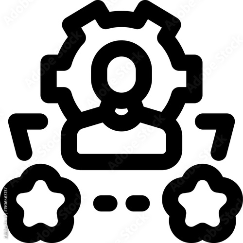 talent management line icon. Clean and minimalist vector icon for websites, mobile apps, presentations, and logos. Fully scalable and customizable for any project.