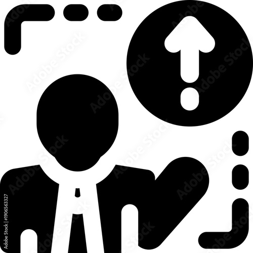 career promotion glyph icon. Strong and solid vector icon for websites, mobile interfaces, presentations, and visual branding. High quality and easy to edit.