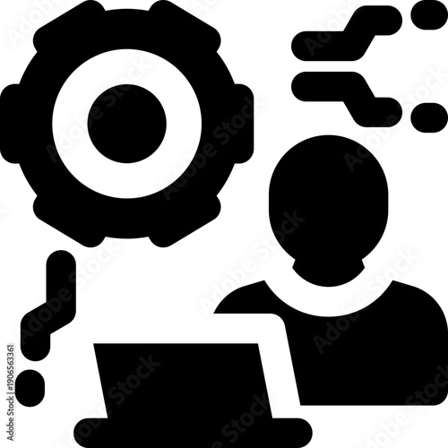 system administration glyph icon. Strong and solid vector icon for websites, mobile interfaces, presentations, and visual branding. High quality and easy to edit.