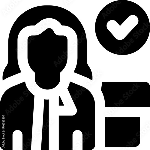 stewardess glyph icon. Strong and solid vector icon for websites, mobile interfaces, presentations, and visual branding. High quality and easy to edit.