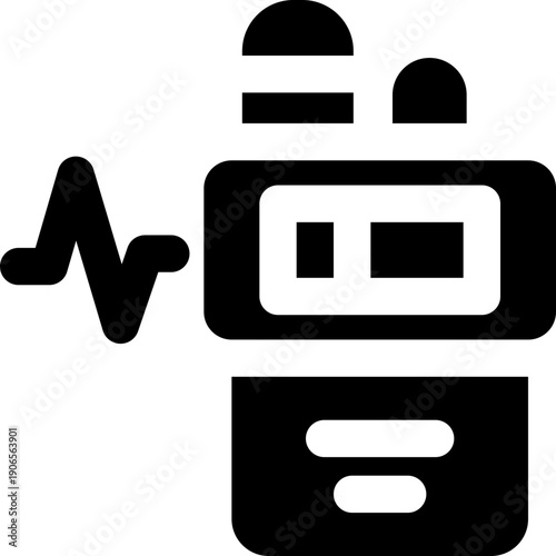 walkie talkie glyph icon. Strong and solid vector icon for websites, mobile interfaces, presentations, and visual branding. High quality and easy to edit.