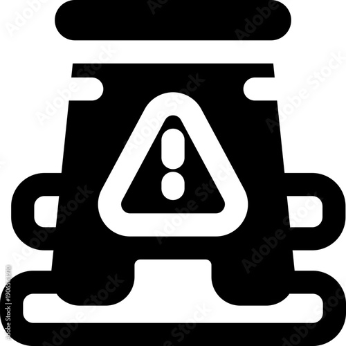 wet floor glyph icon. Strong and solid vector icon for websites, mobile interfaces, presentations, and visual branding. High quality and easy to edit.