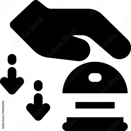 emergency button glyph icon. Strong and solid vector icon for websites, mobile interfaces, presentations, and visual branding. High quality and easy to edit.