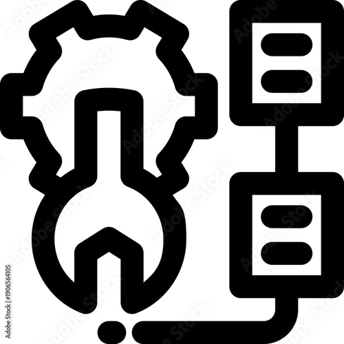 management service line icon. Clean and minimalist vector icon for websites, mobile apps, presentations, and logos. Fully scalable and customizable for any project.