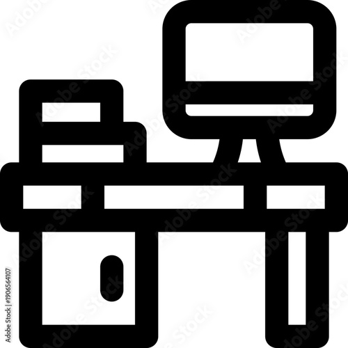 workspace line icon. Clean and minimalist vector icon for websites, mobile apps, presentations, and logos. Fully scalable and customizable for any project.