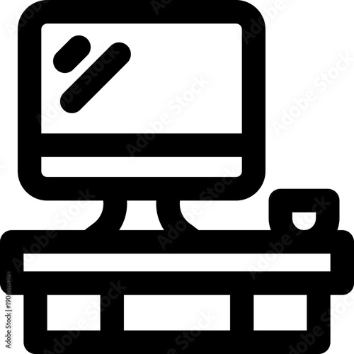 computer line icon. Clean and minimalist vector icon for websites, mobile apps, presentations, and logos. Fully scalable and customizable for any project.