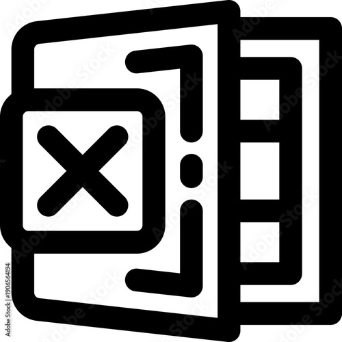 excel line icon. Clean and minimalist vector icon for websites, mobile apps, presentations, and logos. Fully scalable and customizable for any project.