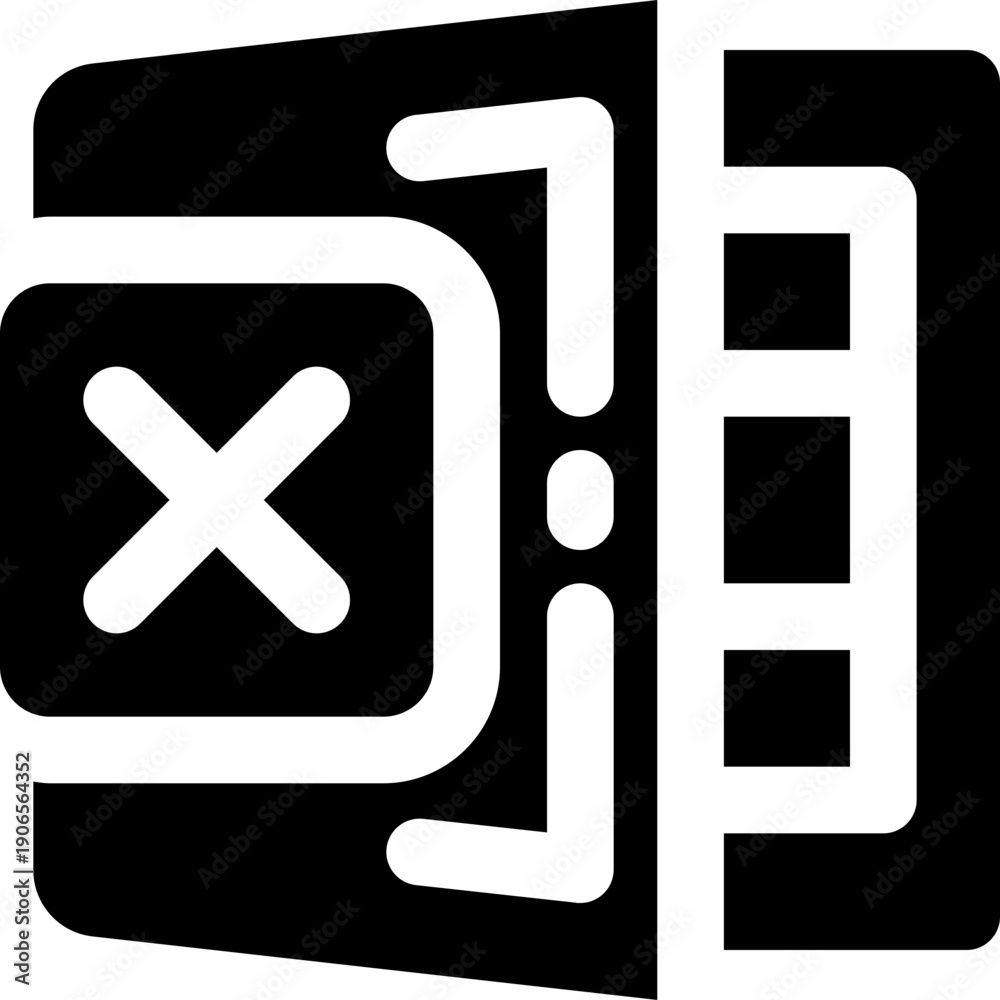 Fototapeta premium excel glyph icon. Strong and solid vector icon for websites, mobile interfaces, presentations, and visual branding. High quality and easy to edit.