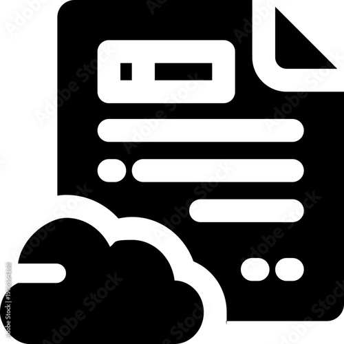 cloud glyph icon. Strong and solid vector icon for websites, mobile interfaces, presentations, and visual branding. High quality and easy to edit.