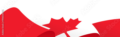 Canada flag border, Canadian background, waving flag banner