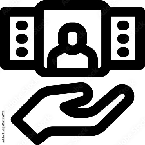 hired line icon. Clean and minimalist vector icon for websites, mobile apps, presentations, and logos. Fully scalable and customizable for any project.