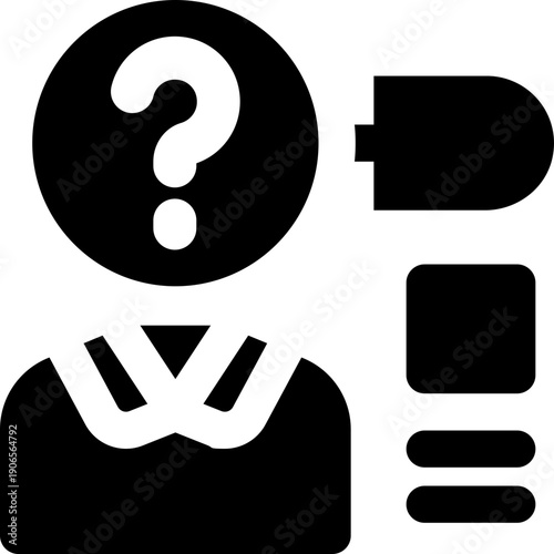 personal search glyph icon. Strong and solid vector icon for websites, mobile interfaces, presentations, and visual branding. High quality and easy to edit.