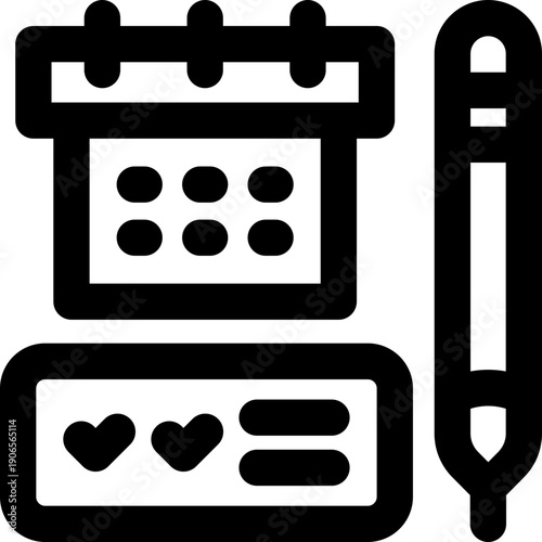 schedule line icon. Clean and minimalist vector icon for websites, mobile apps, presentations, and logos. Fully scalable and customizable for any project.